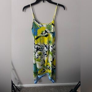New York & Company Yellow and Blue Dress